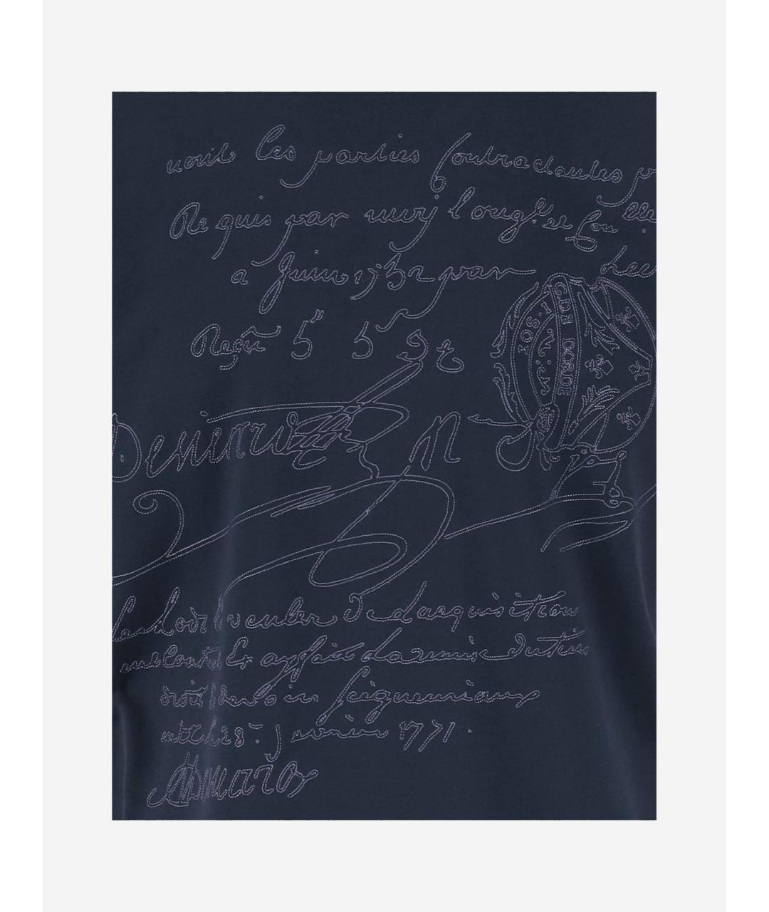 BERLUTI Синяя хлопковая футболка, фото 2