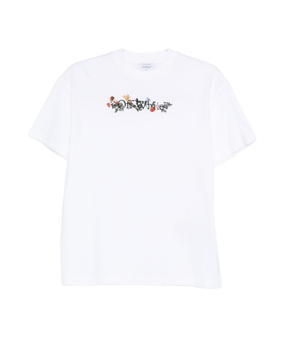 OFF-WHITE Белая хлопковая футболка, фото 1