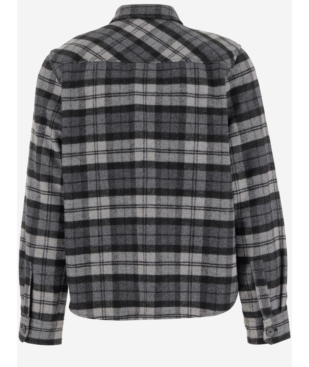 WOOLRICH Серая шерстяная кэжуал рубашка, фото 3