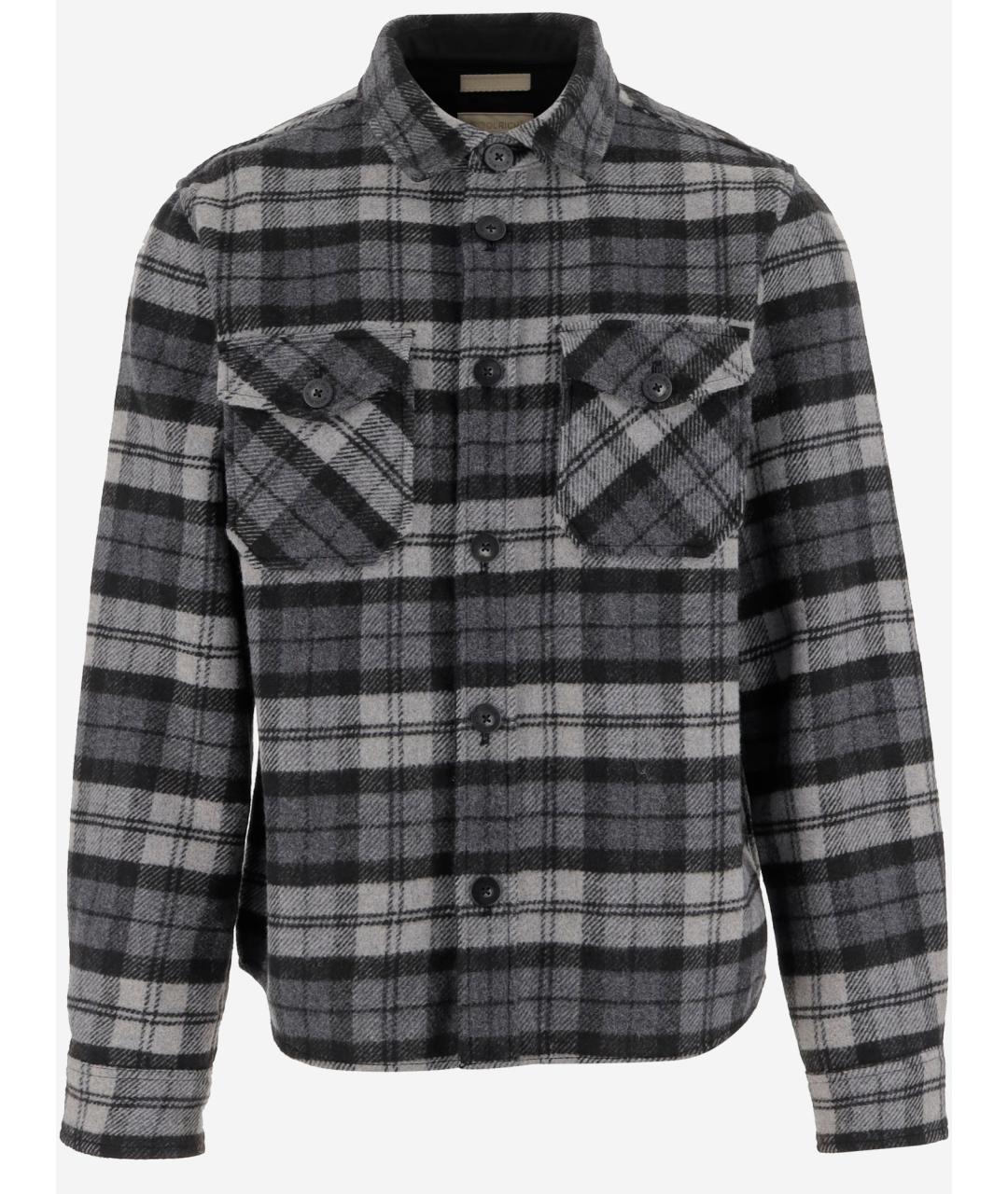WOOLRICH Серая шерстяная кэжуал рубашка, фото 2