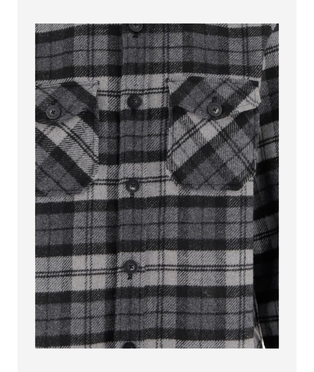 WOOLRICH Серая шерстяная кэжуал рубашка, фото 4