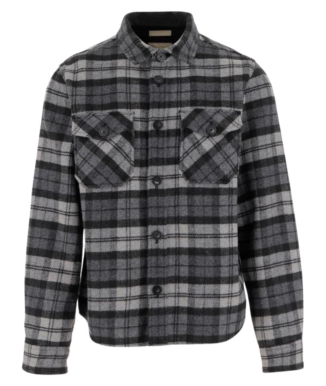 WOOLRICH Серая шерстяная кэжуал рубашка, фото 1