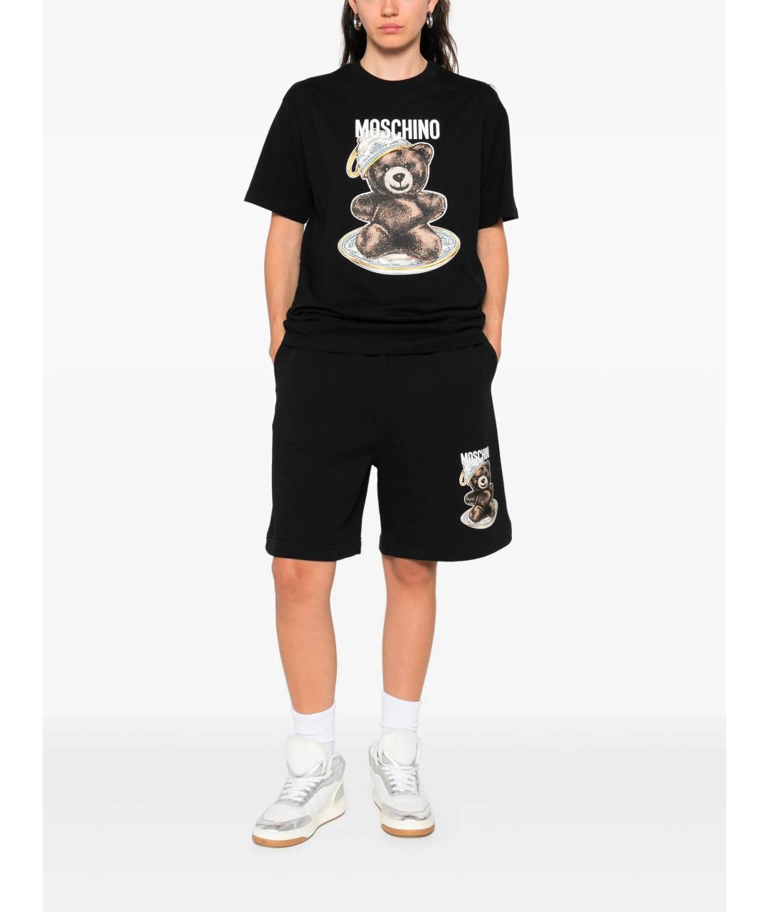 MOSCHINO Черная хлопковая футболка, фото 2