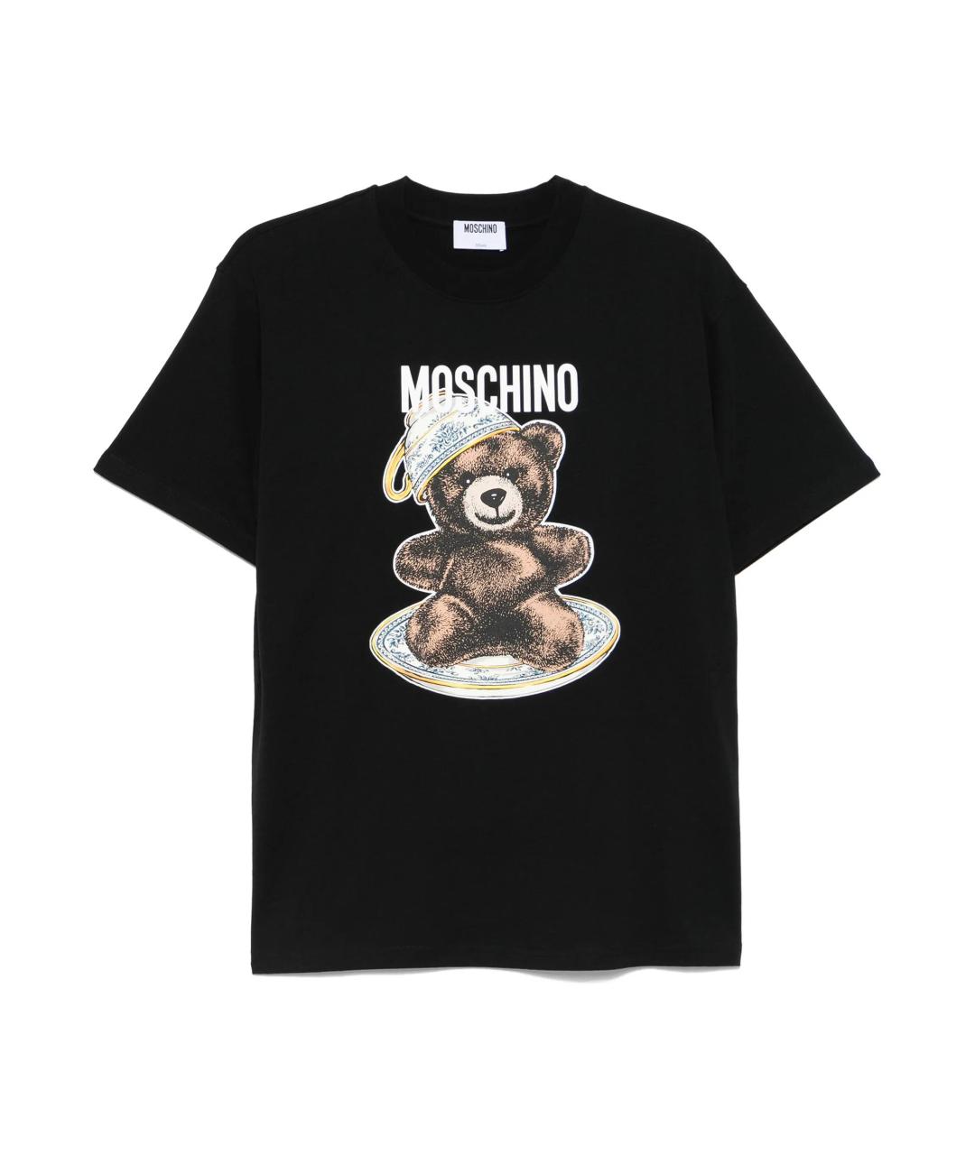 MOSCHINO Черная хлопковая футболка, фото 1