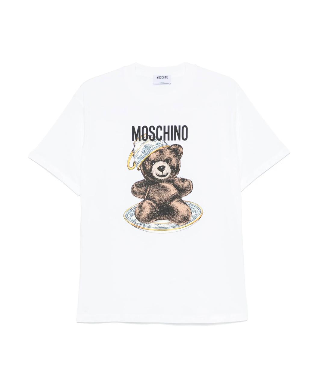 MOSCHINO Белая хлопковая футболка, фото 1