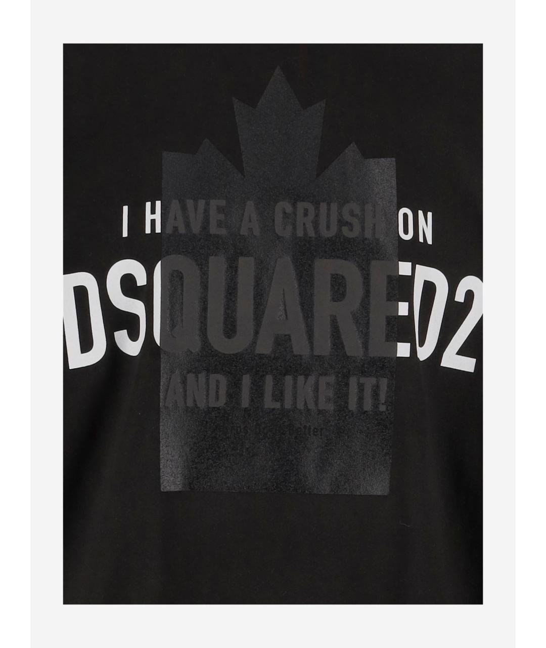 DSQUARED2 Черная хлопковая футболка, фото 3
