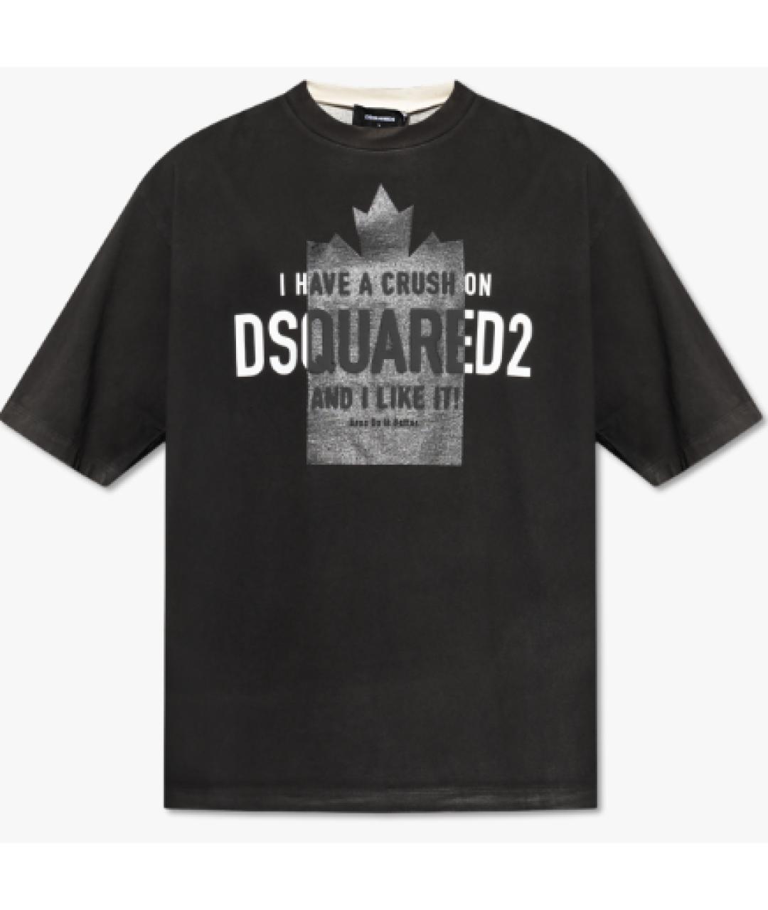 DSQUARED2 Черная хлопковая футболка, фото 4
