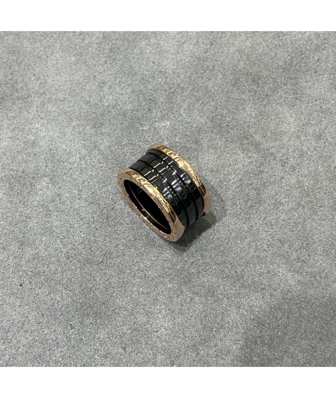 BVLGARI Черное кольцо из розового золота, фото 5