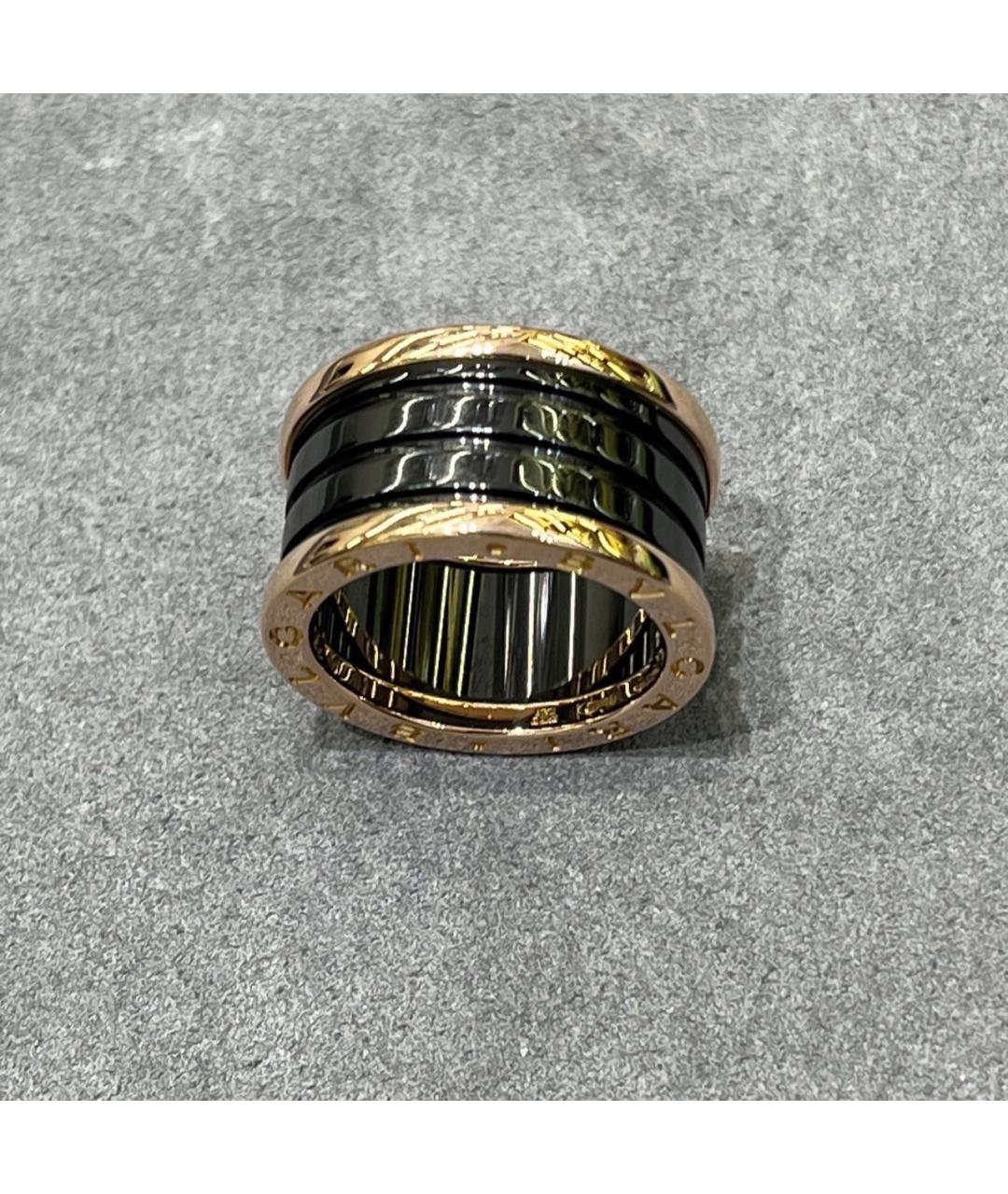 BVLGARI Черное кольцо из розового золота, фото 3