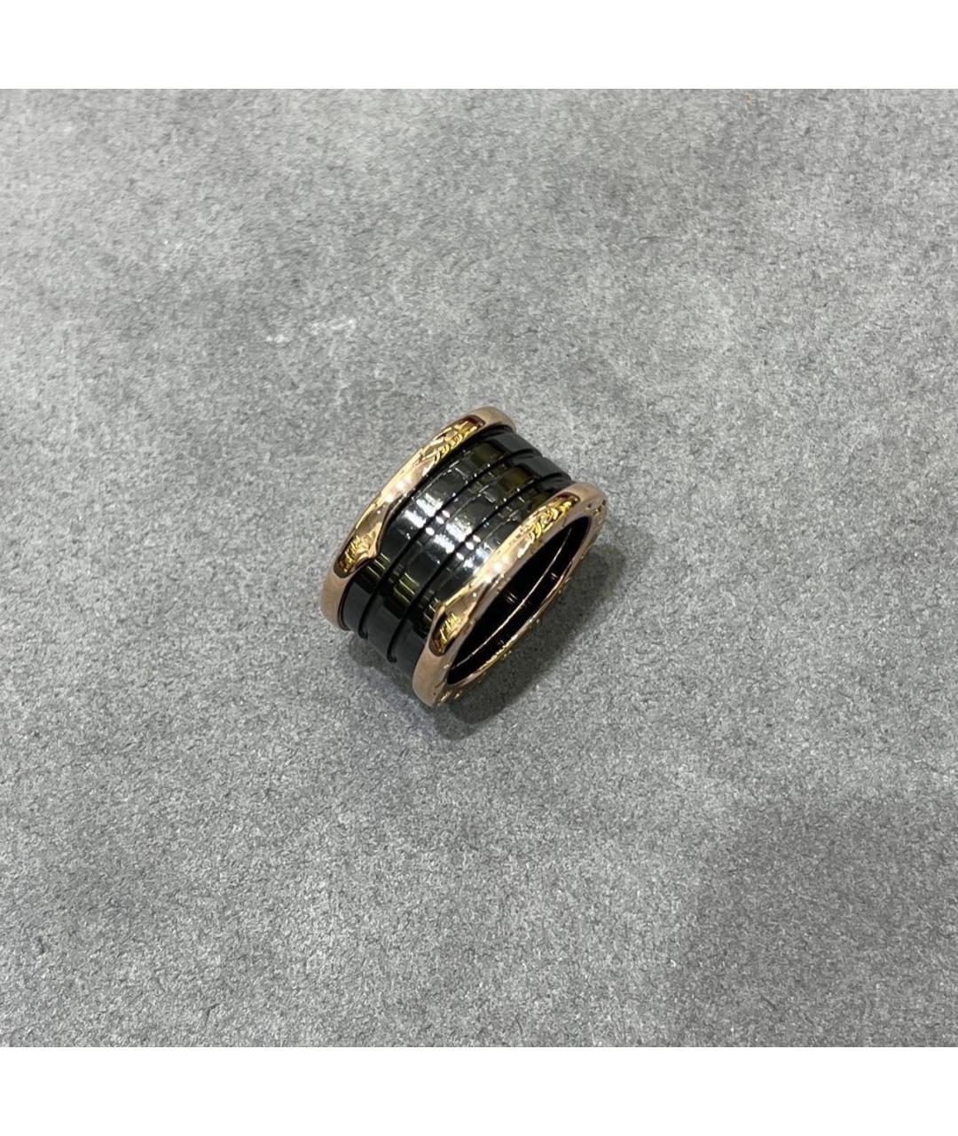 BVLGARI Черное кольцо из розового золота, фото 4