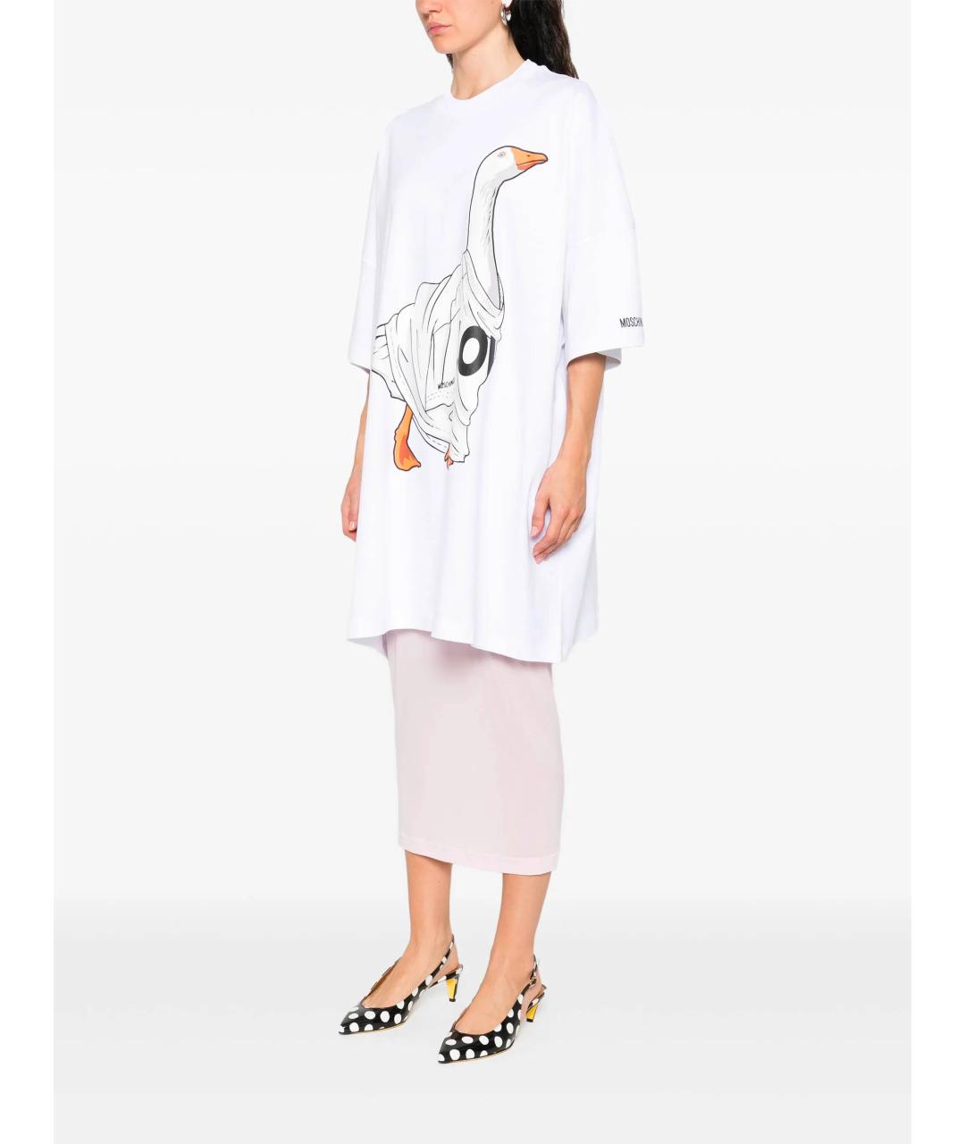 MOSCHINO Белое хлопковое платье, фото 3
