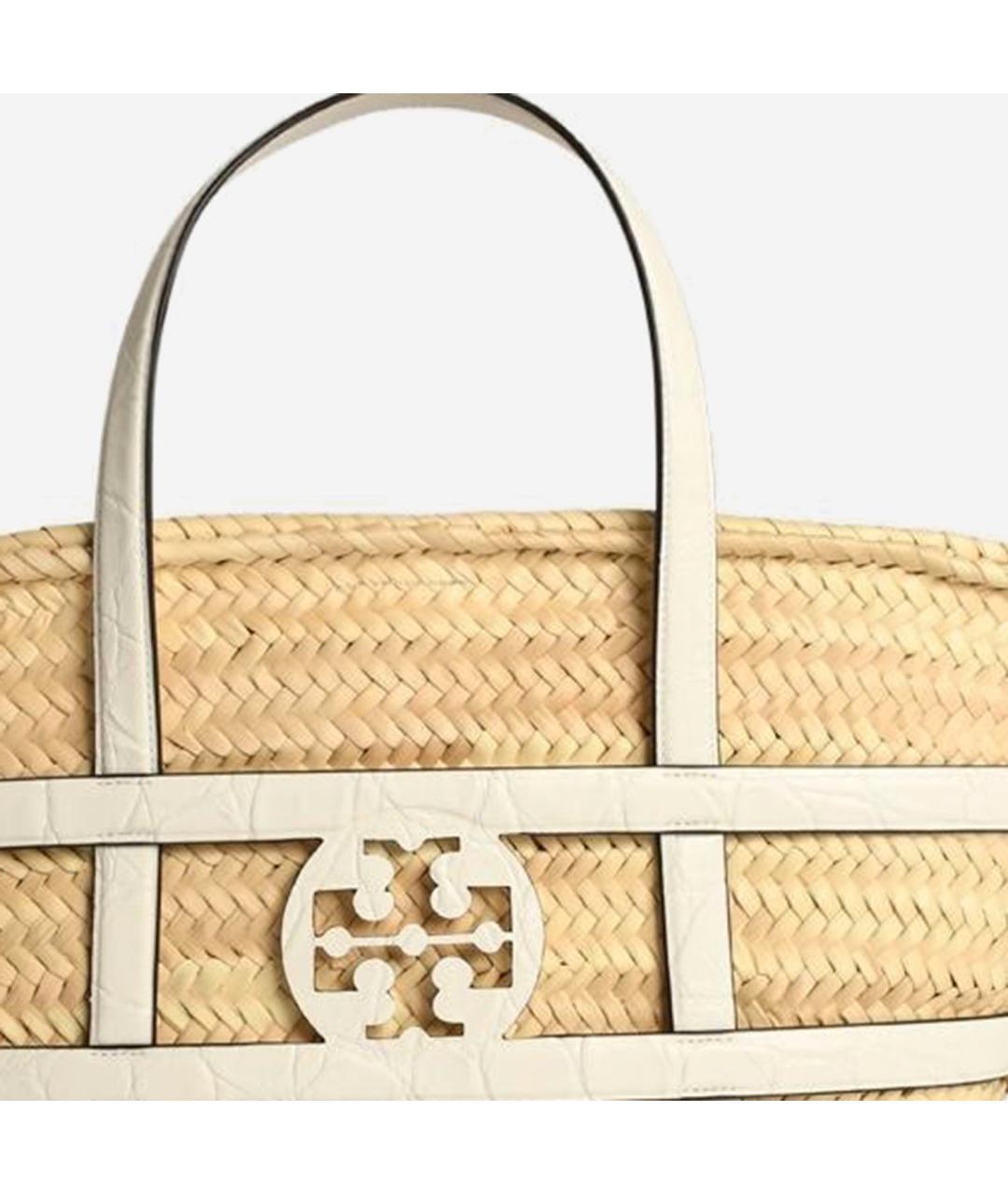 TORY BURCH Белая пелетеная сумка тоут, фото 4