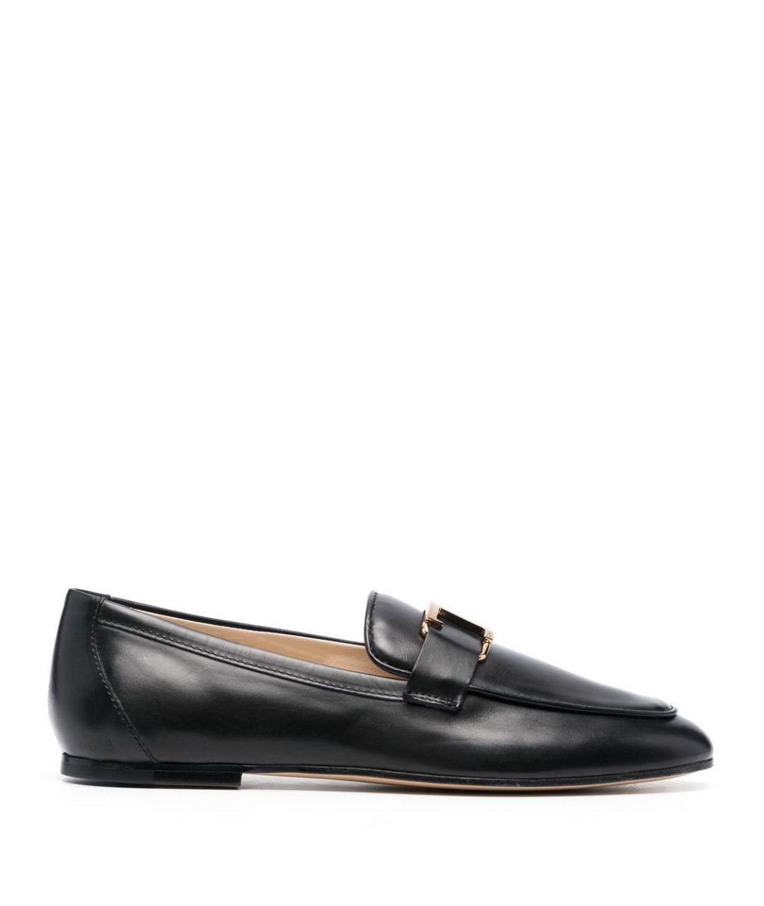 TOD'S Черные кожаные лоферы, фото 1