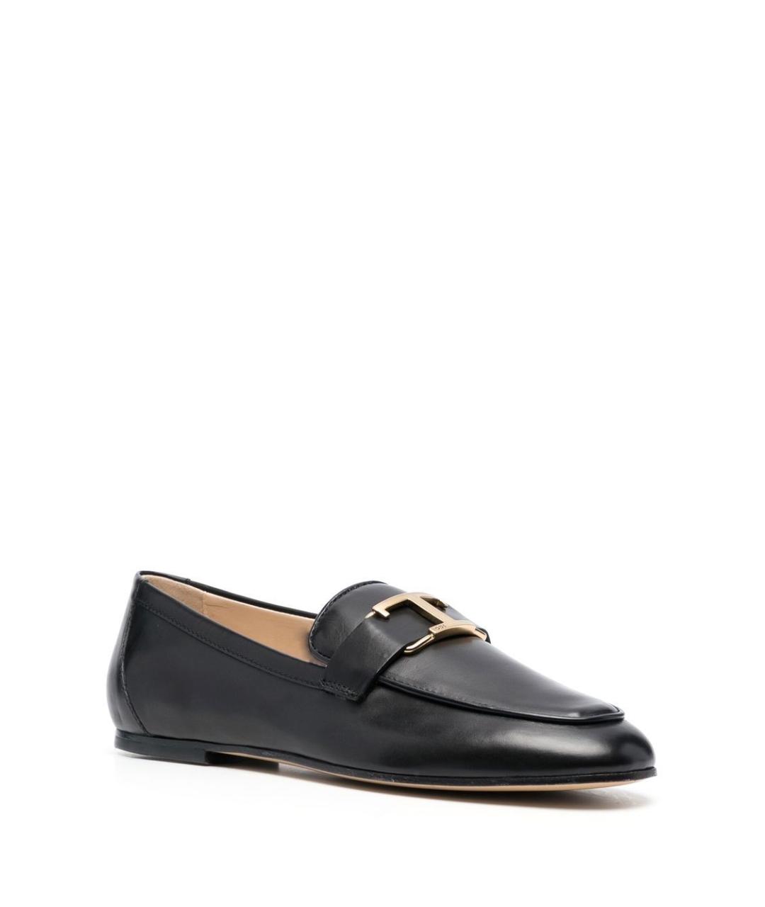 TOD'S Черные кожаные лоферы, фото 2