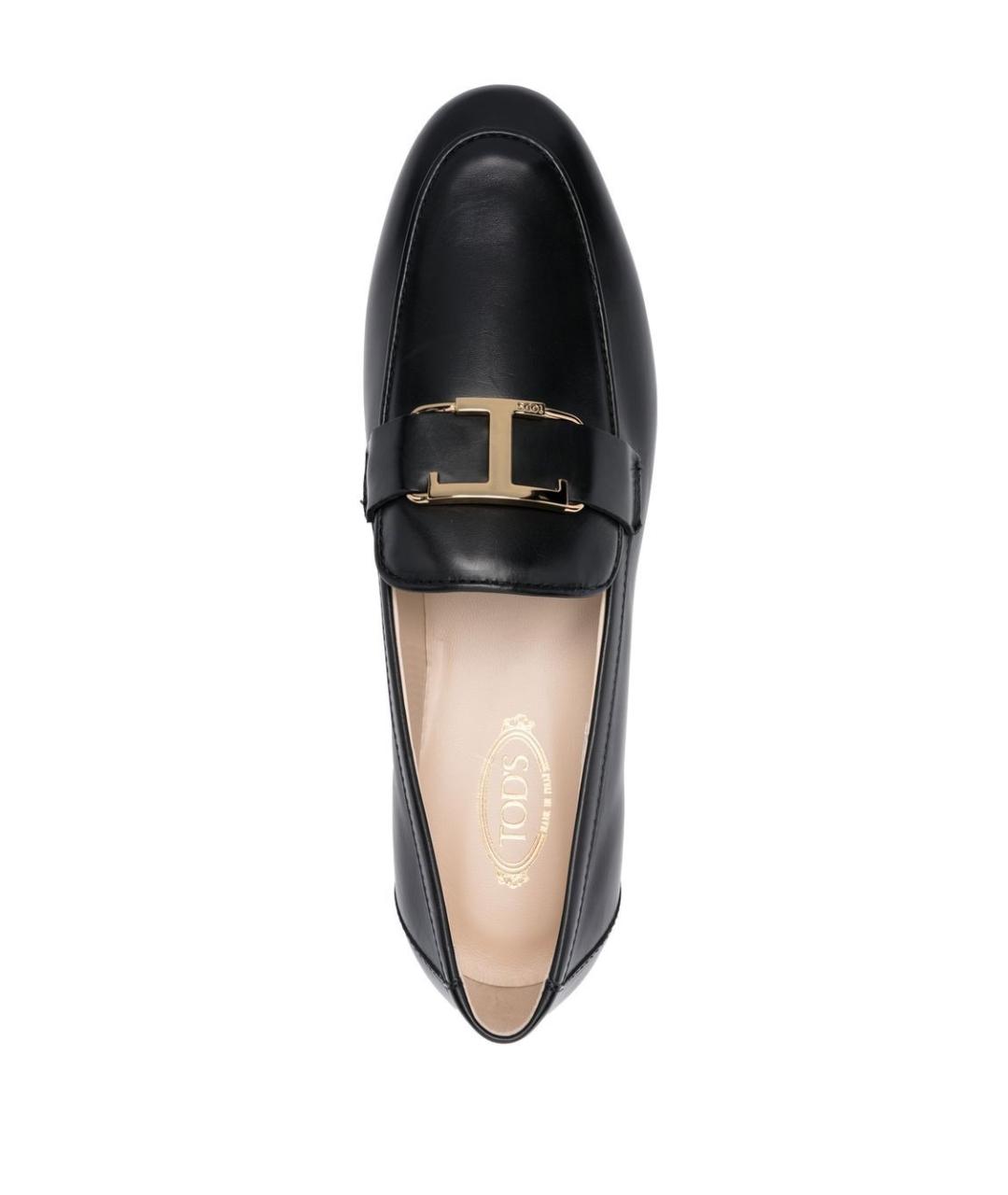 TOD'S Черные кожаные лоферы, фото 4