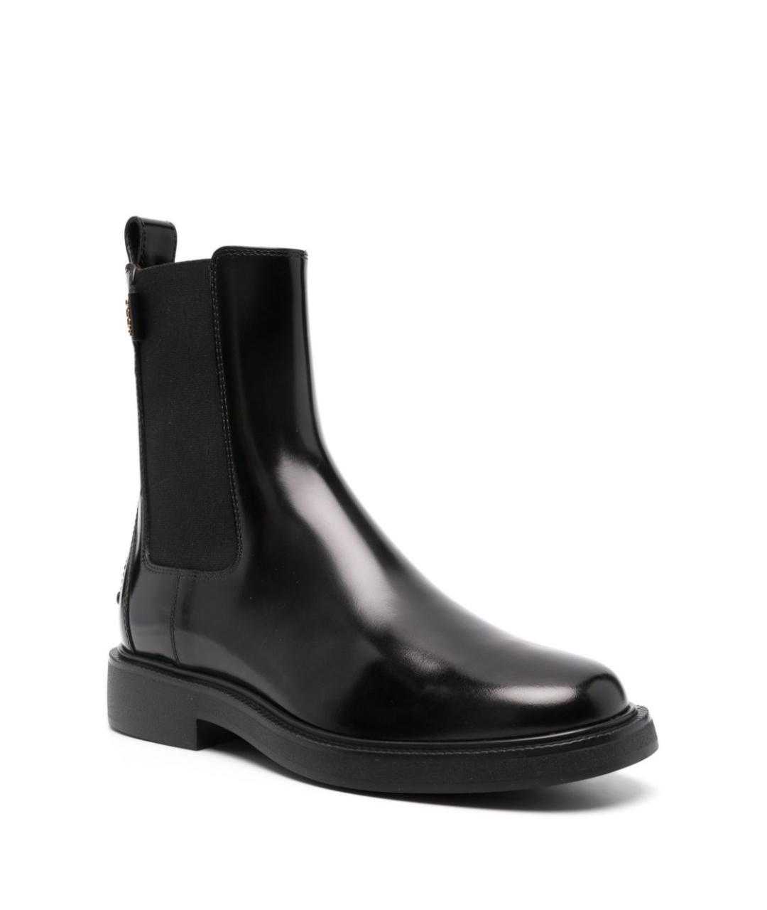 TOD'S Черные кожаные сапоги, фото 2