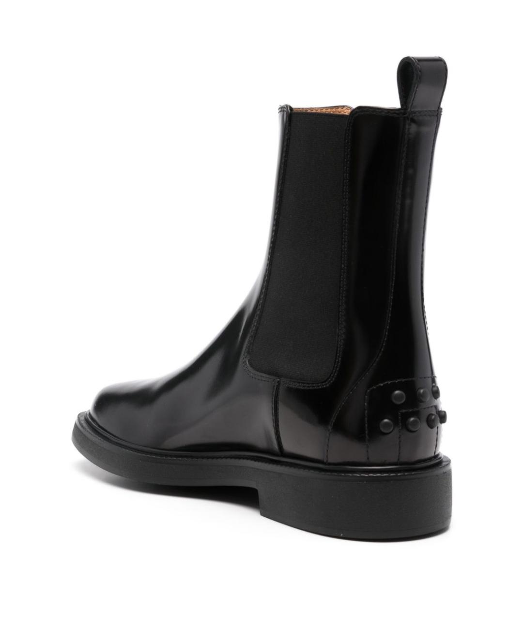 TOD'S Черные кожаные сапоги, фото 3