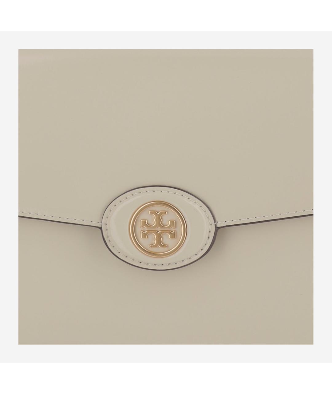 TORY BURCH Белая кожаная сумка через плечо, фото 4