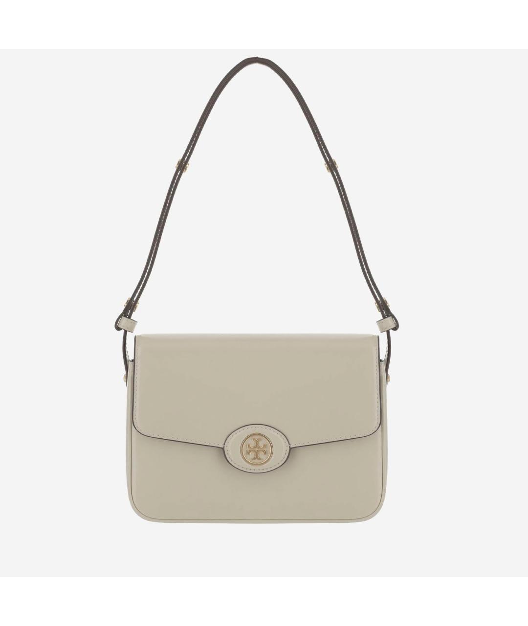 TORY BURCH Белая кожаная сумка через плечо, фото 5