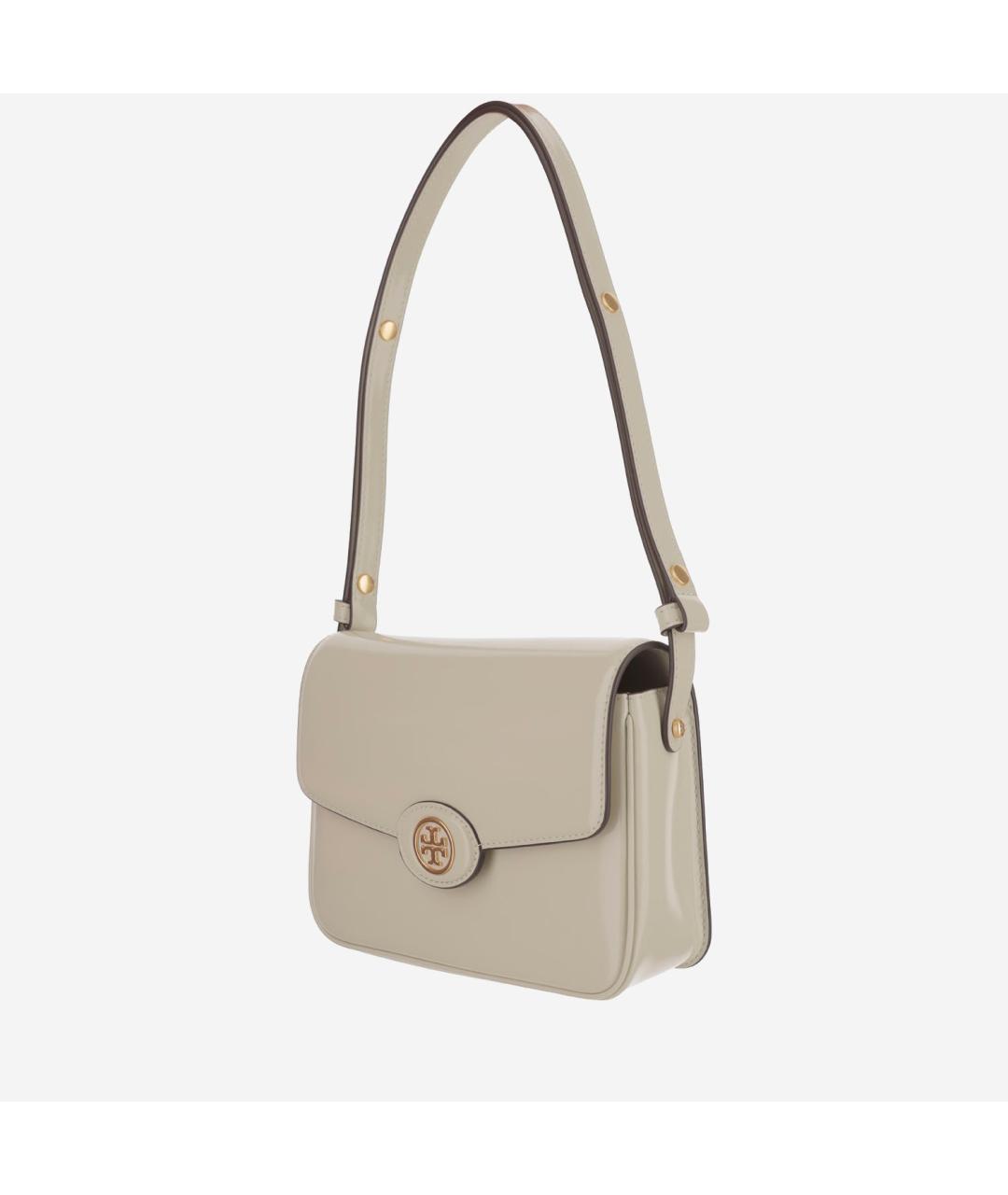 TORY BURCH Белая кожаная сумка через плечо, фото 2