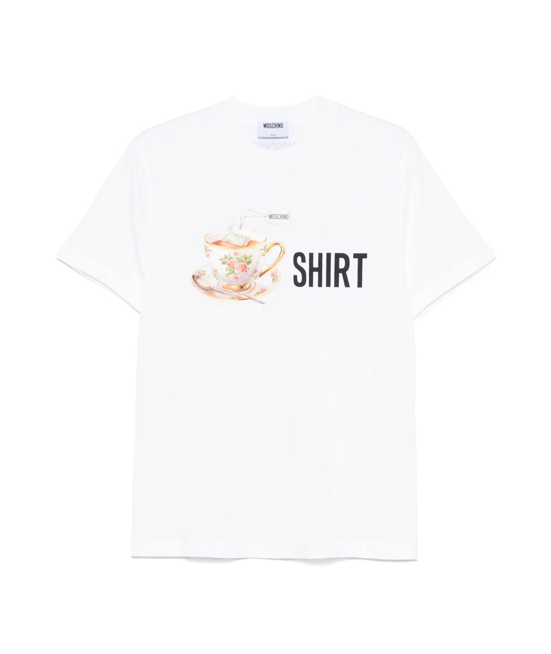 MOSCHINO Белая хлопковая футболка, фото 1