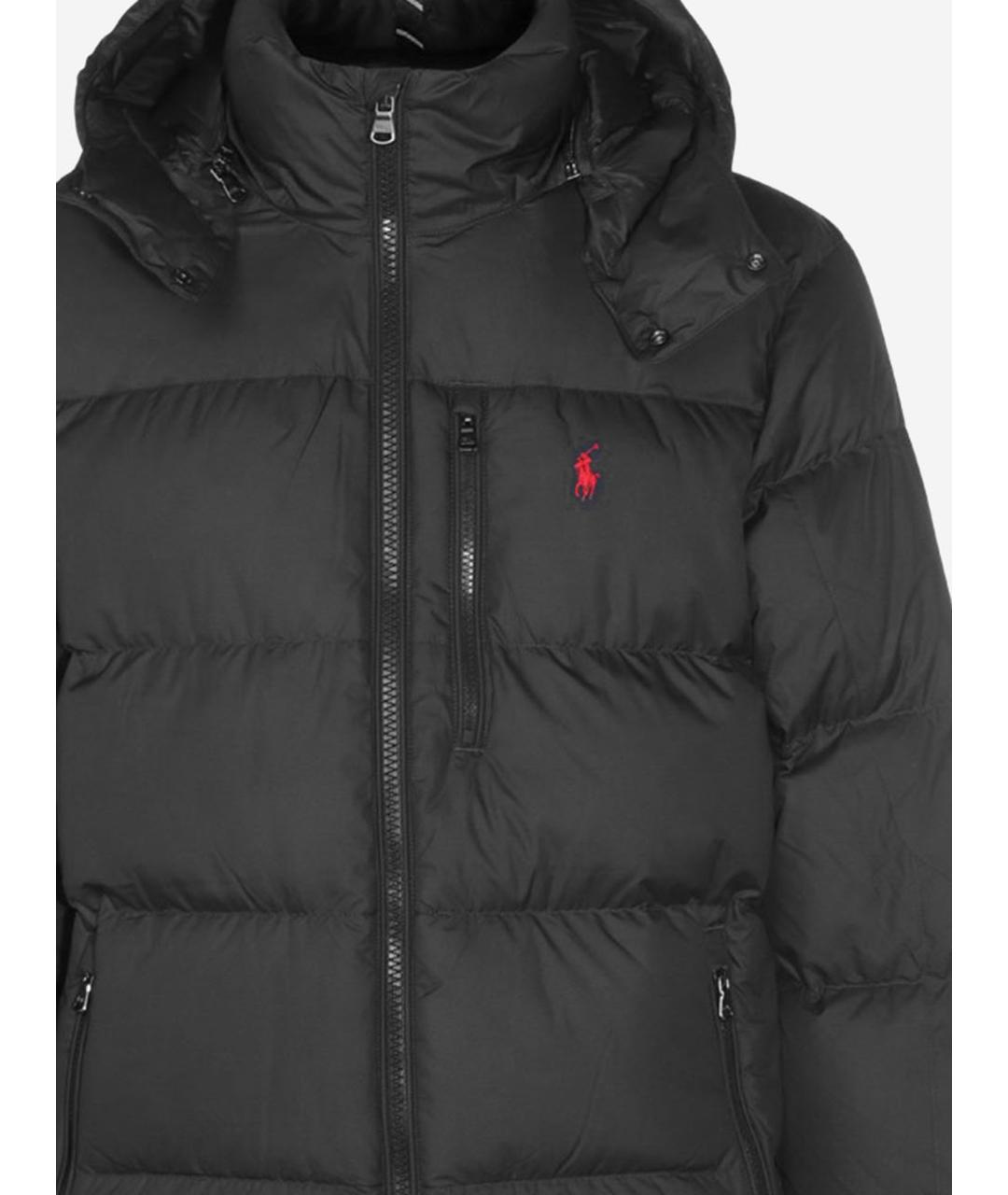 POLO RALPH LAUREN Черный полиэстеровый пуховик, фото 3