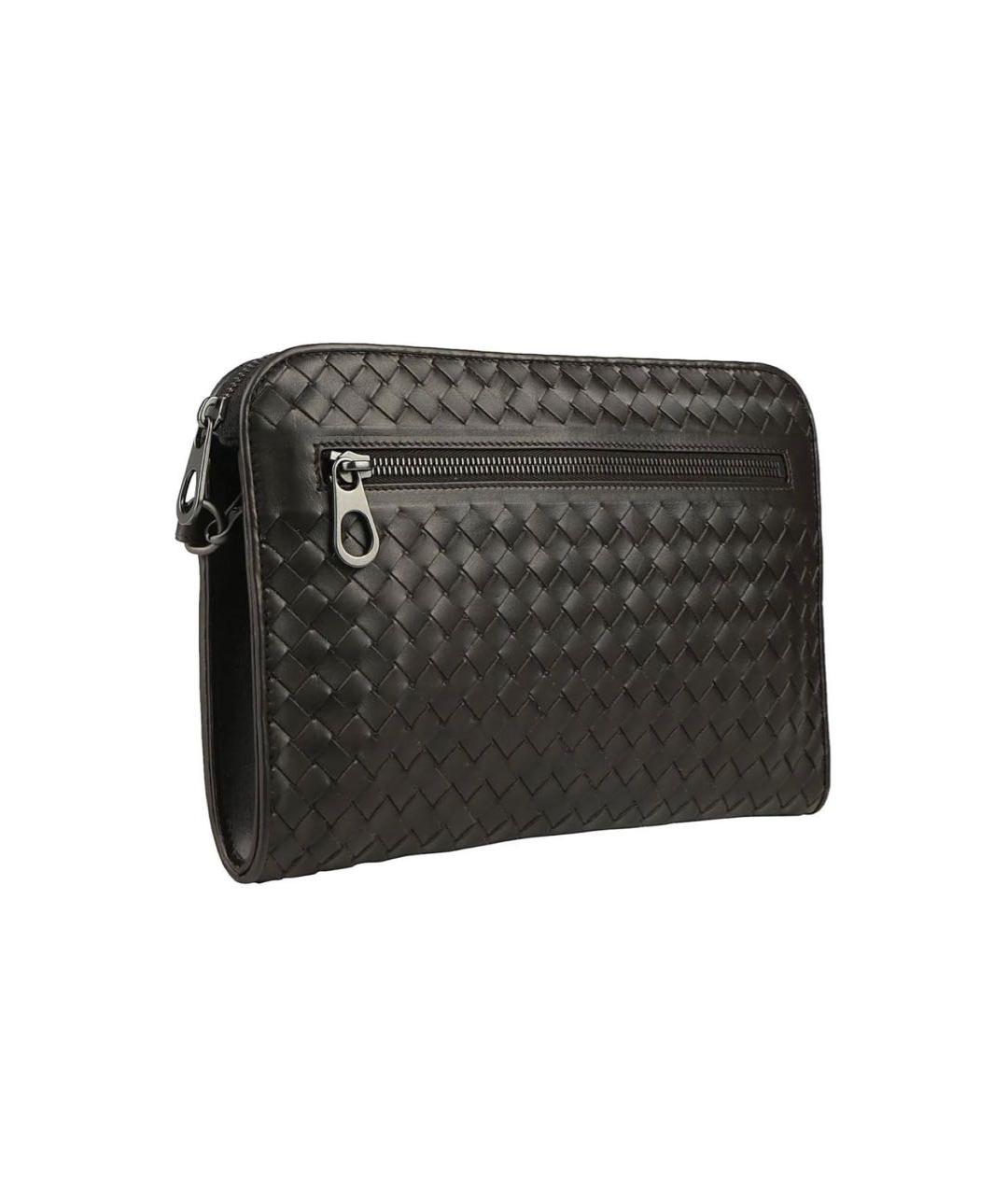 BOTTEGA VENETA Черная кожаная папка для документов, фото 3