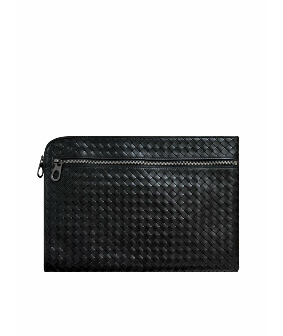 BOTTEGA VENETA Черная кожаная папка для документов, фото 1