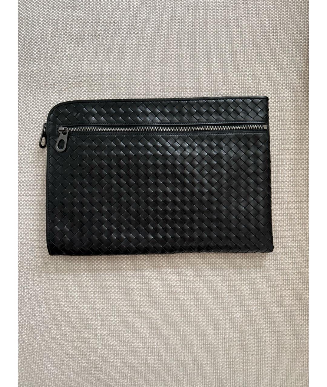 BOTTEGA VENETA Черная кожаная папка для документов, фото 9