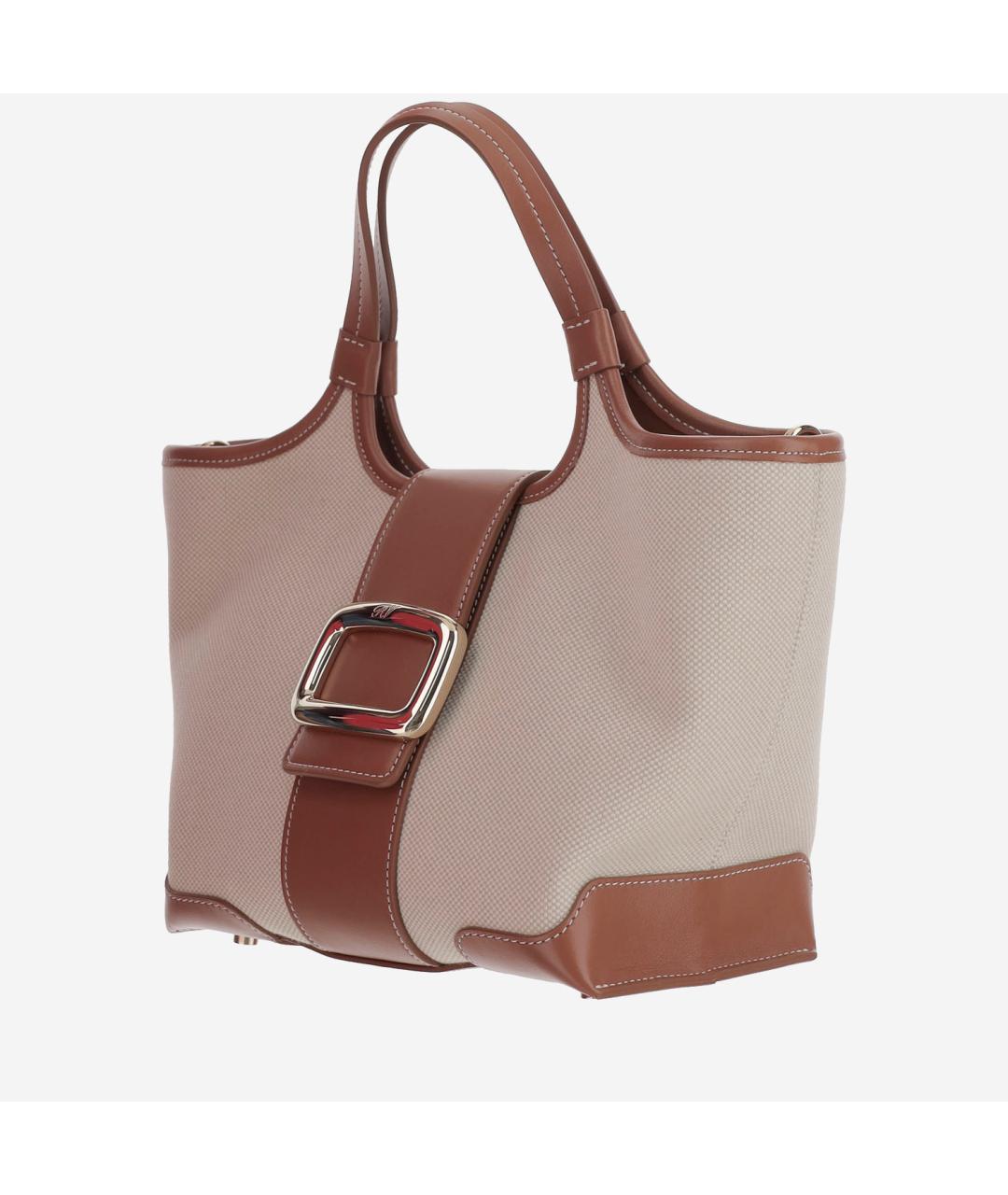 ROGER VIVIER Бежевая тканевая сумка тоут, фото 2