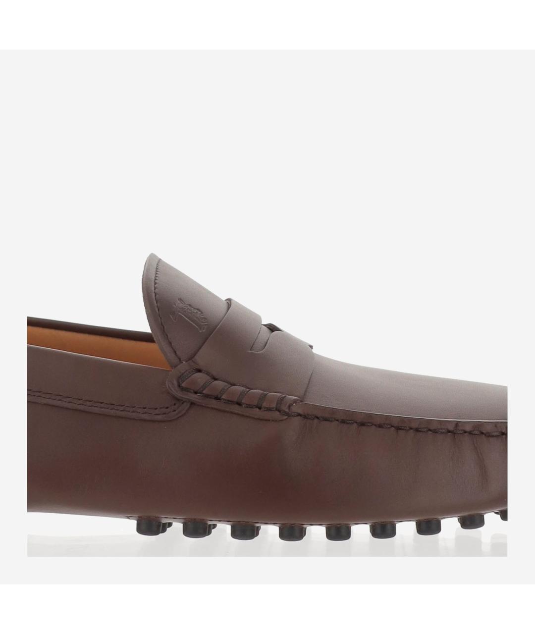 TOD'S Коричневые кожаные лоферы, фото 5