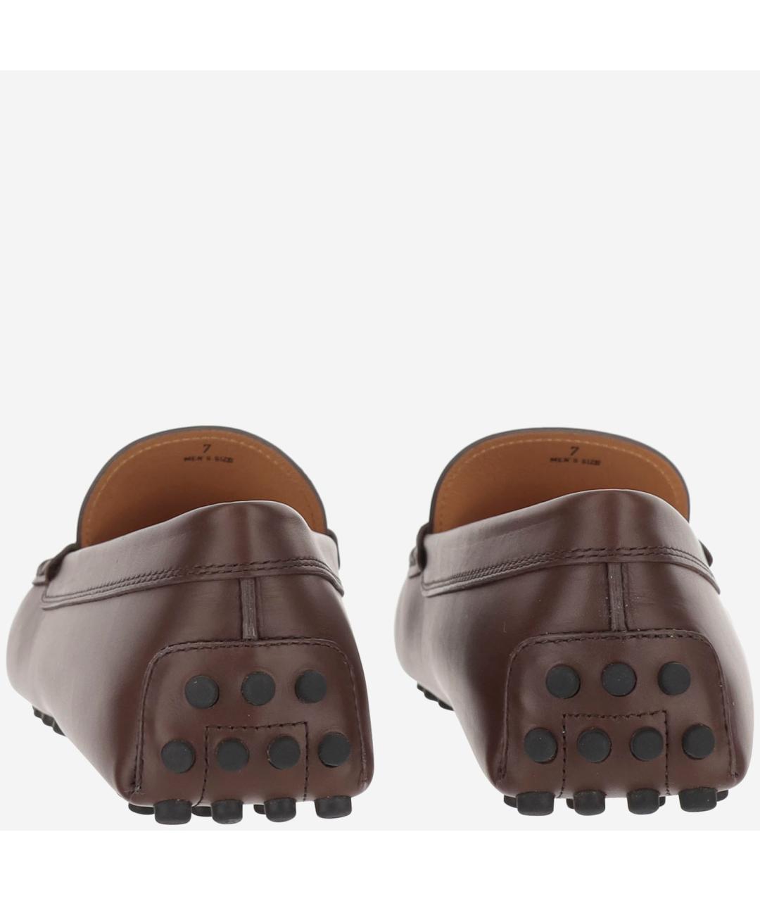 TOD'S Коричневые кожаные лоферы, фото 4
