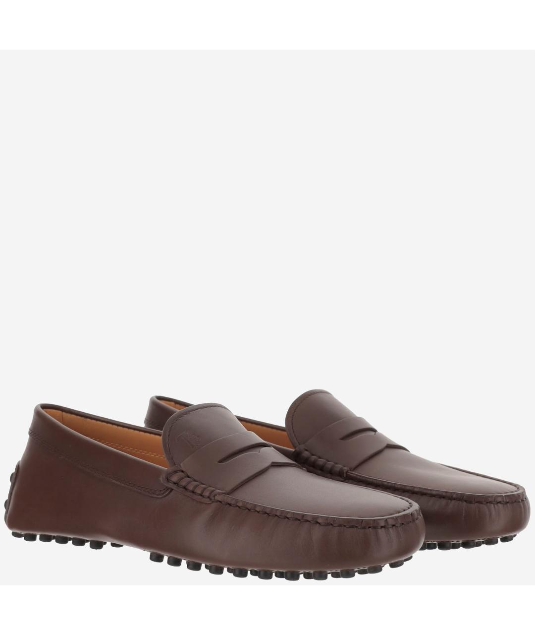 TOD'S Коричневые кожаные лоферы, фото 3