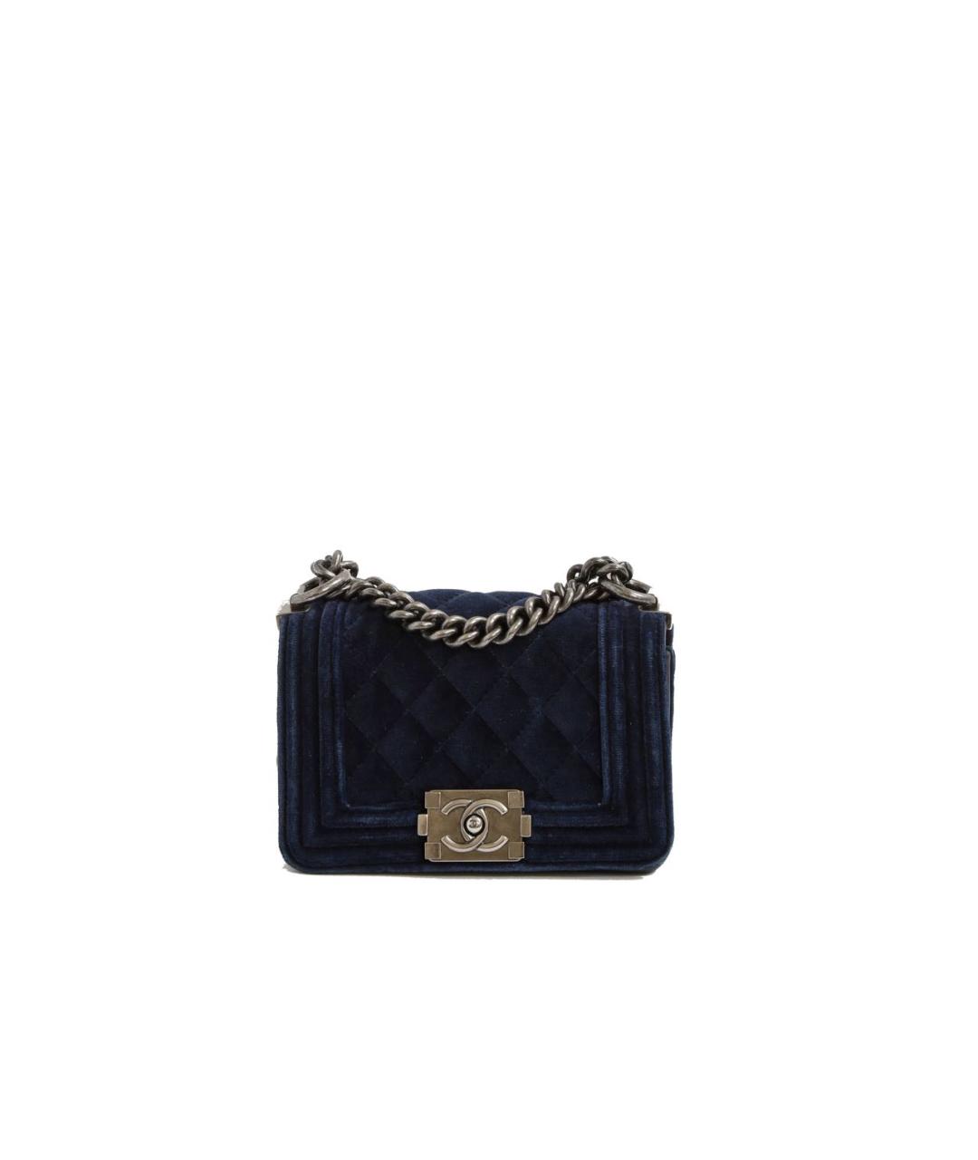 CHANEL Темно-синяя кожаная сумка через плечо, фото 9