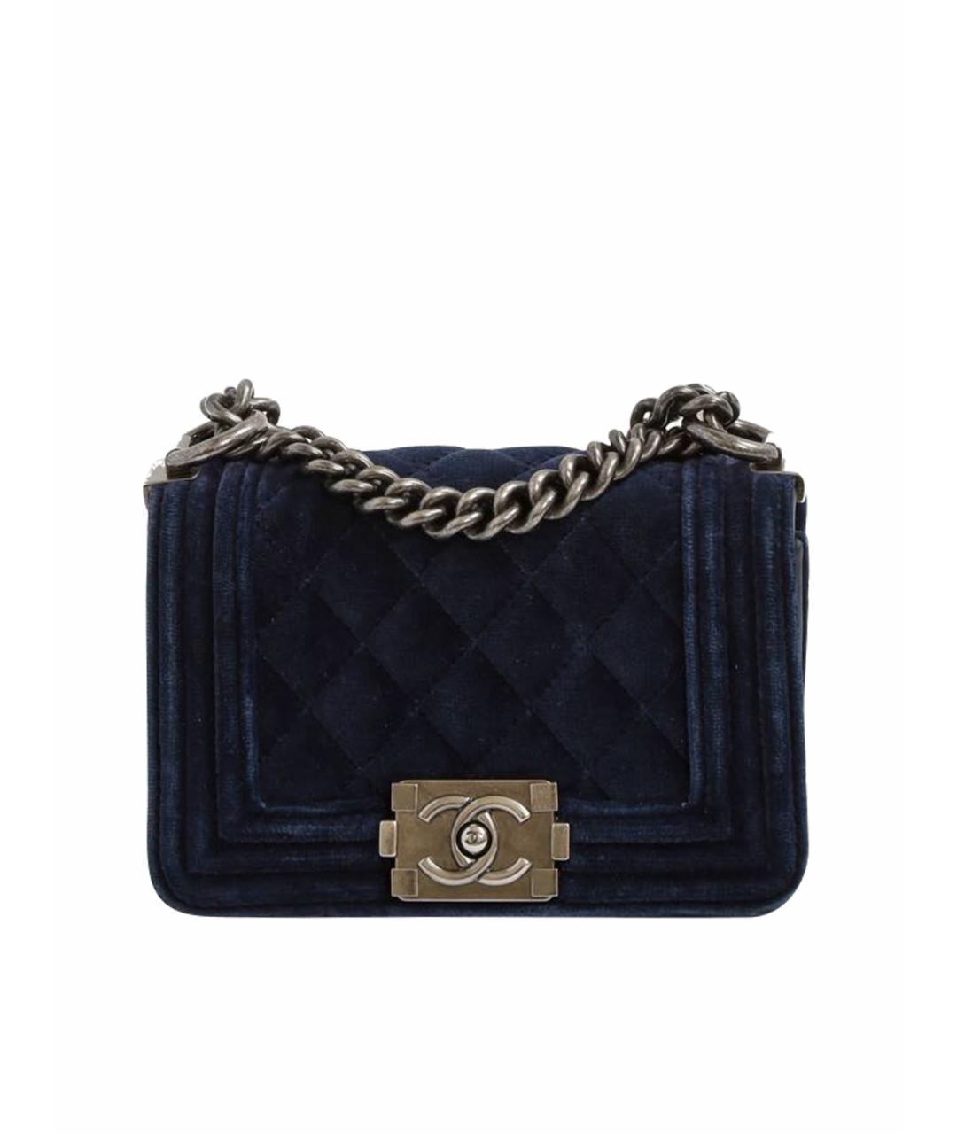 CHANEL Темно-синяя кожаная сумка через плечо, фото 1
