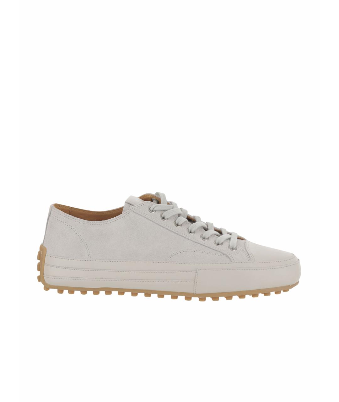 TOD'S Белые замшевые низкие кроссовки / кеды, фото 1