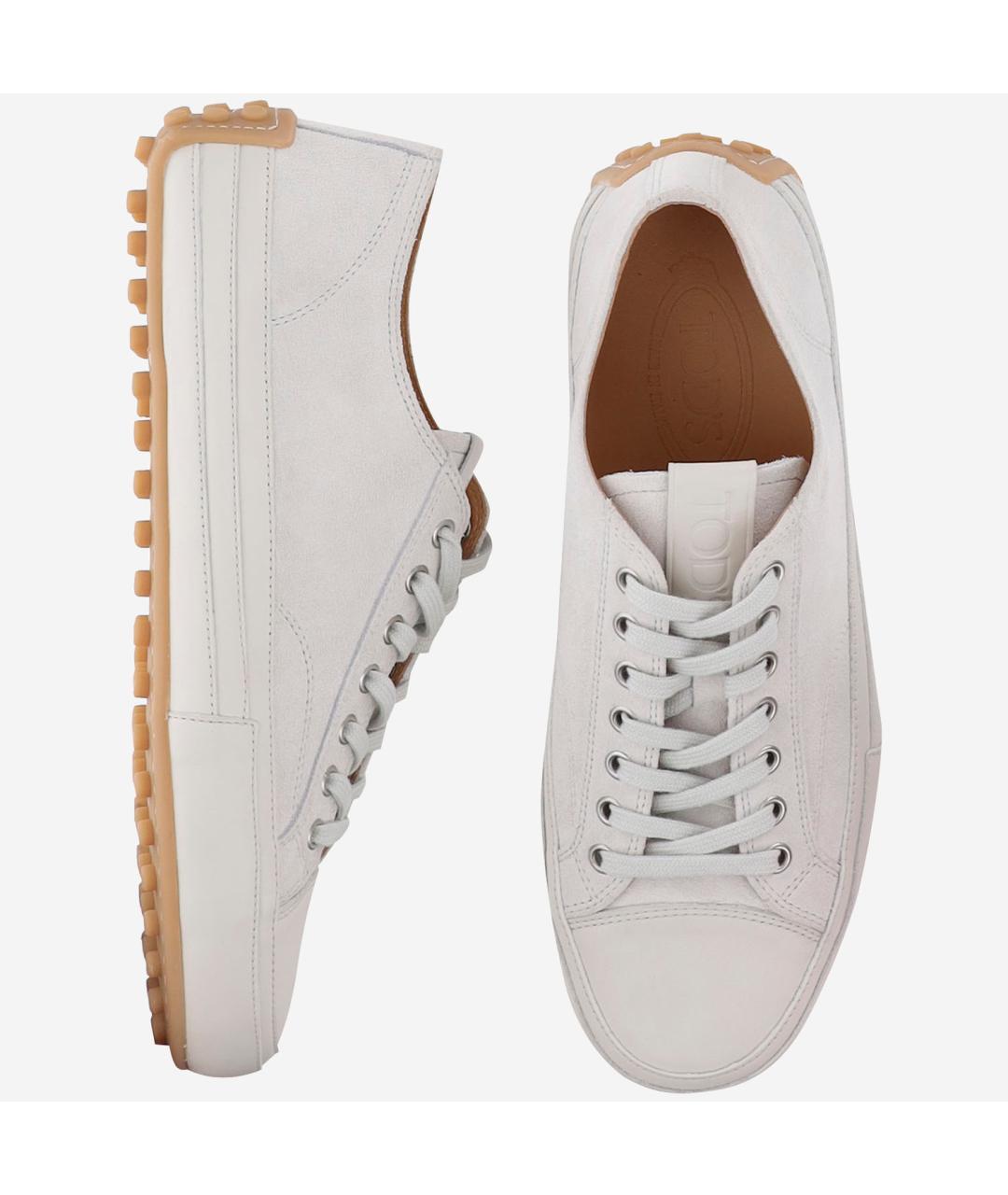TOD'S Белые замшевые низкие кроссовки / кеды, фото 2