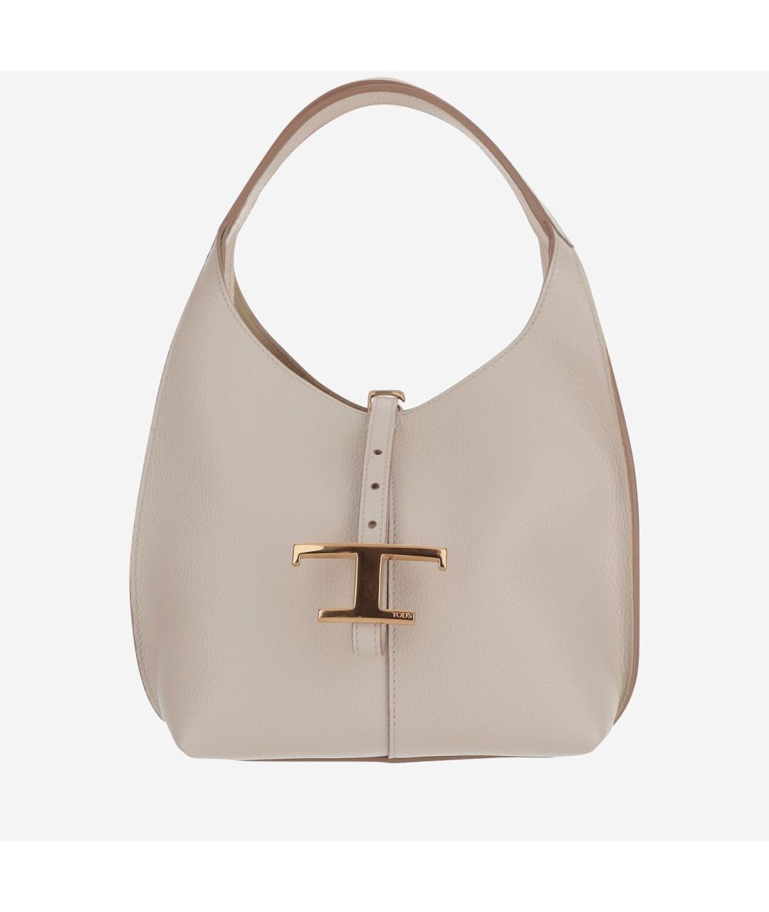 TOD'S Бежевая кожаная сумка тоут, фото 6