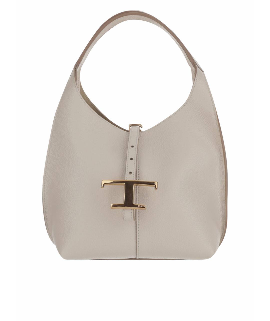 TOD'S Бежевая кожаная сумка тоут, фото 1
