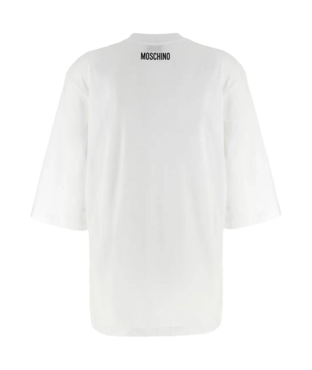 MOSCHINO Белая хлопковая футболка, фото 2