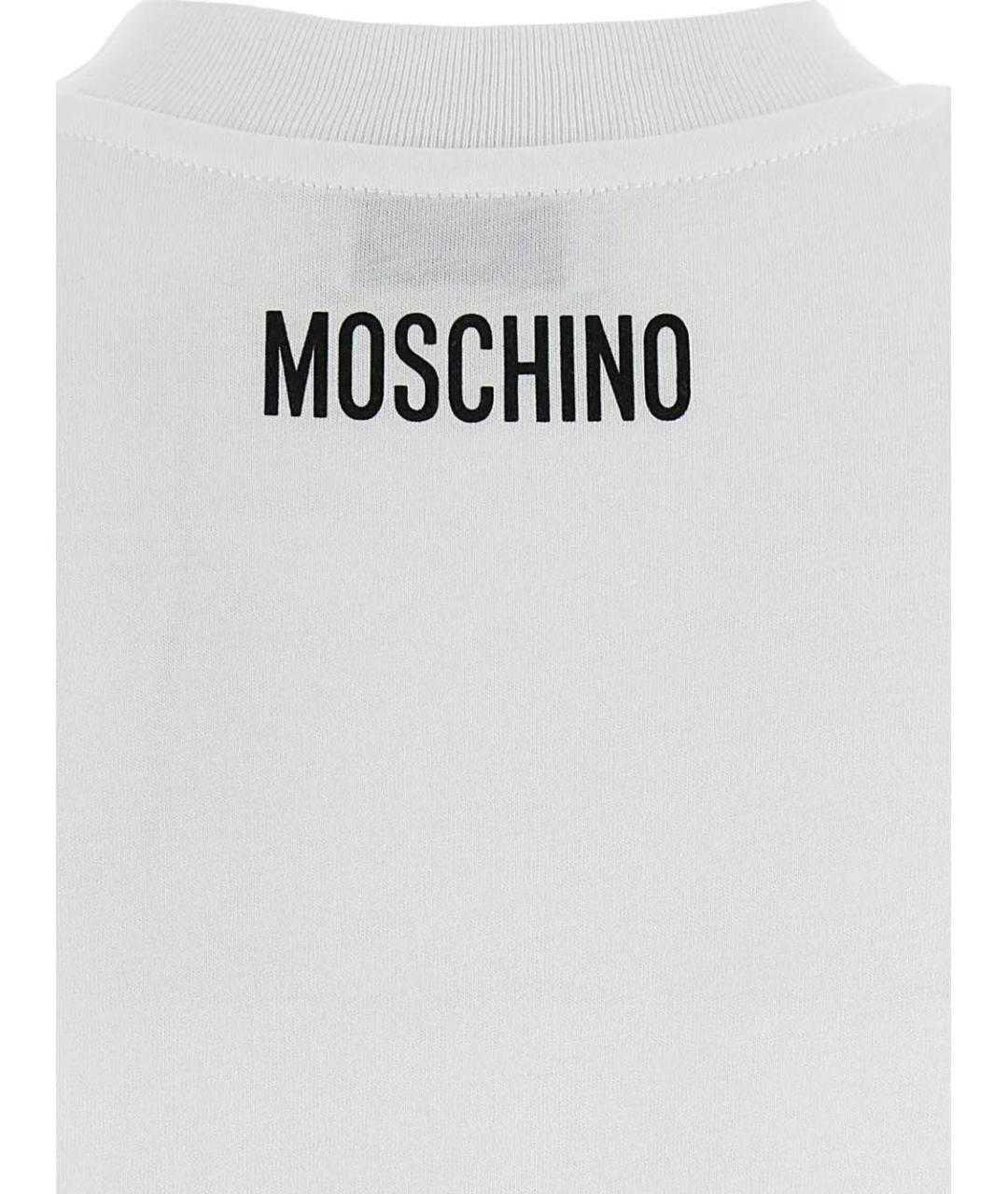 MOSCHINO Белая хлопковая футболка, фото 3