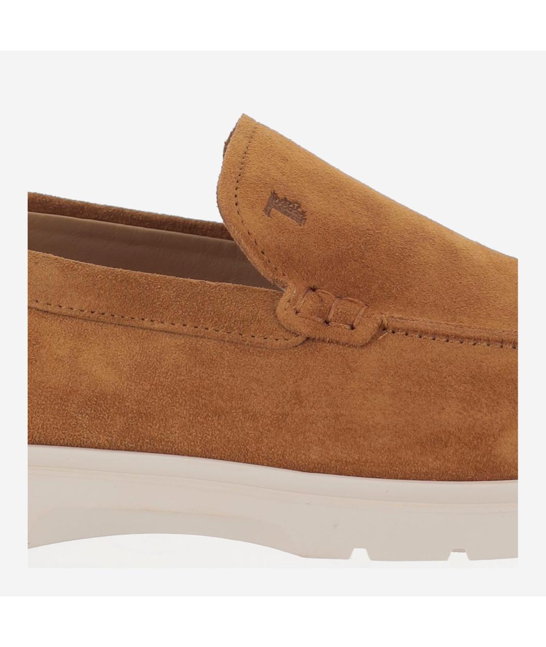 TOD'S Коричневые замшевые лоферы, фото 5