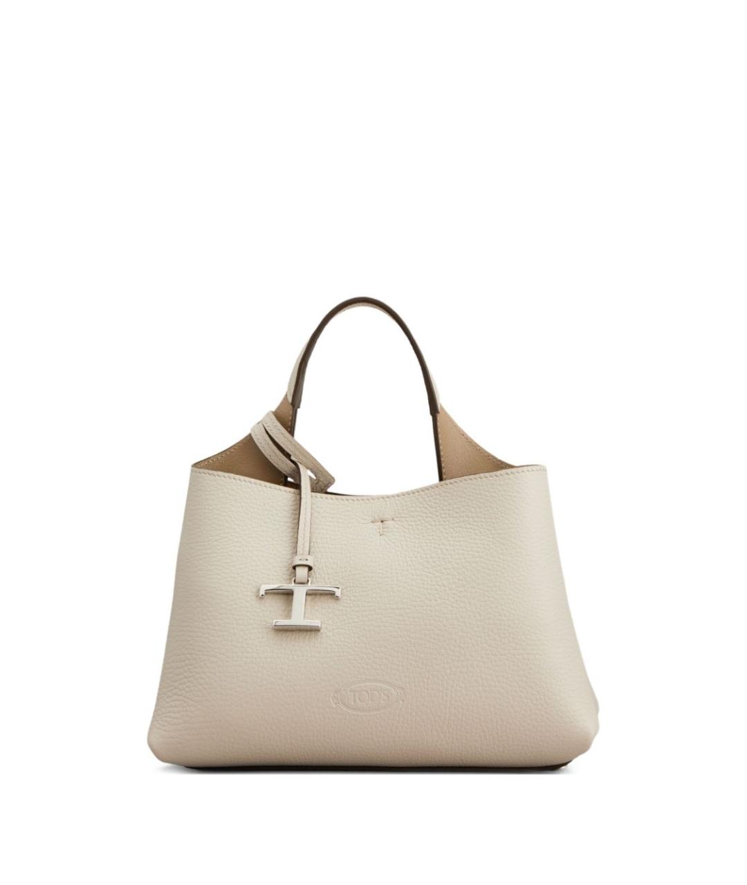 TOD'S Белая кожаная сумка тоут, фото 1