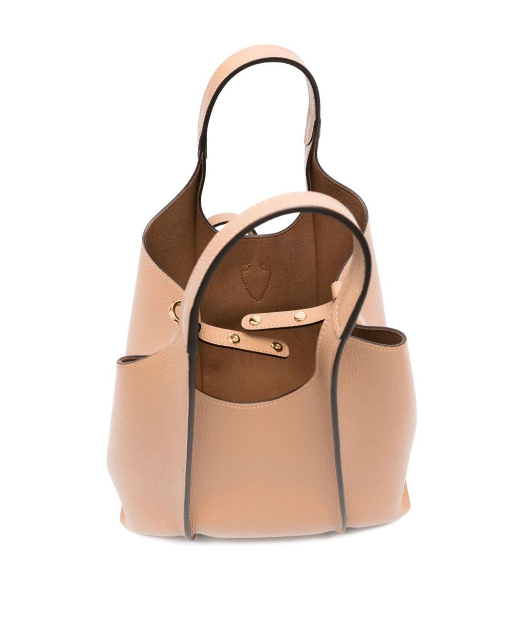 TOD'S Бежевая кожаная сумка тоут, фото 5
