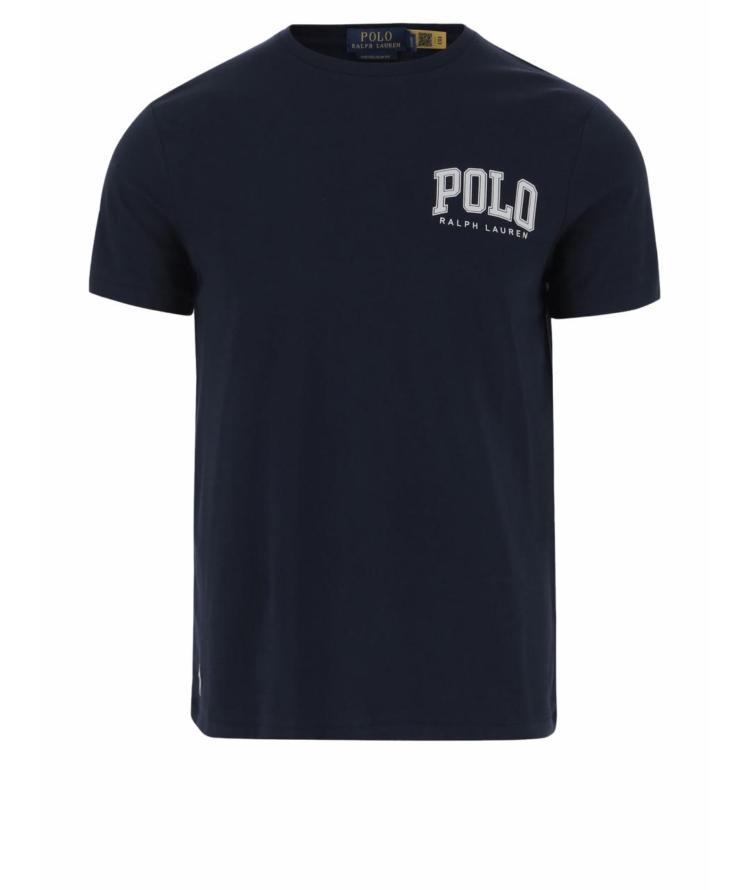 POLO RALPH LAUREN Темно-синяя хлопковая футболка, фото 1