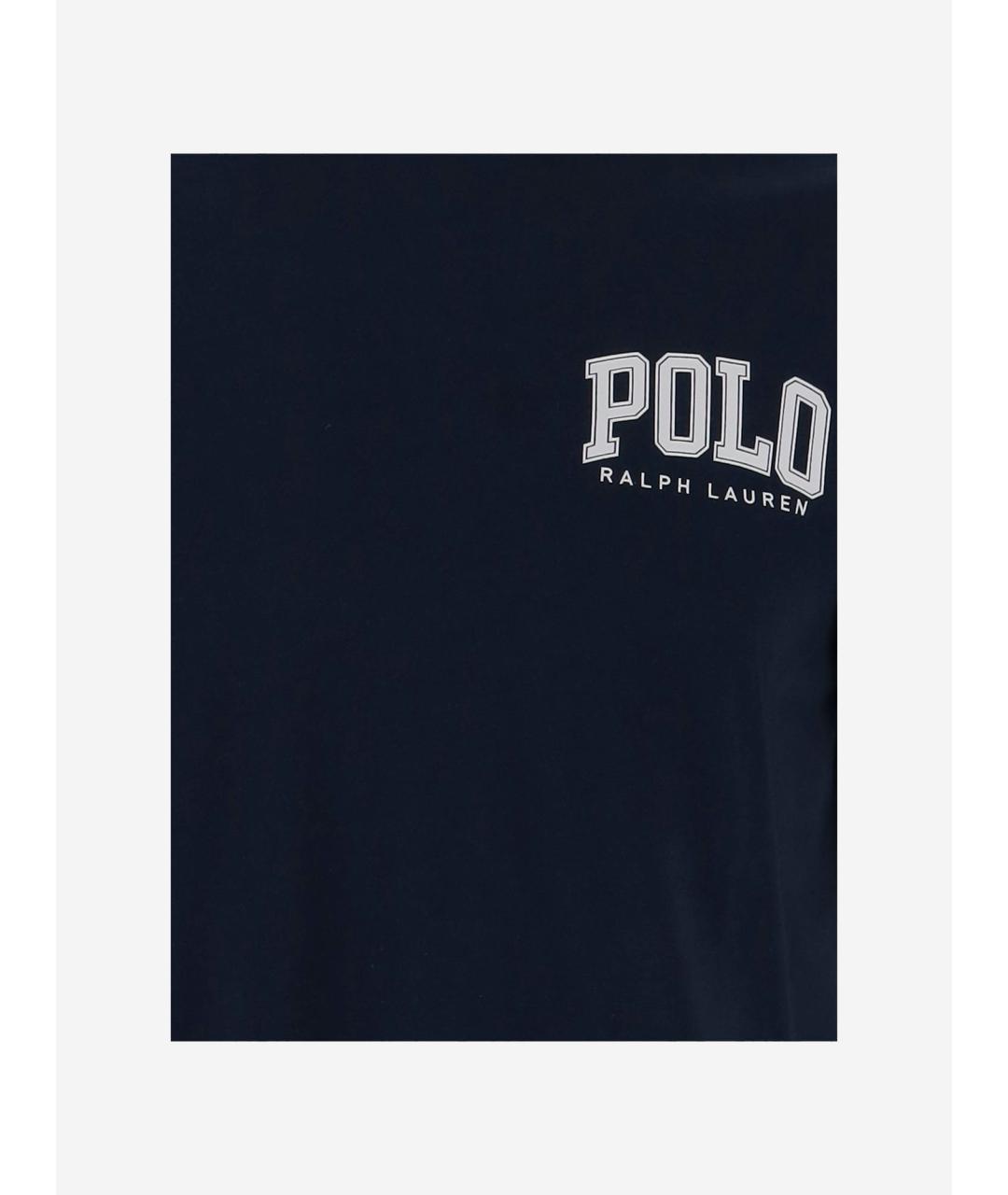 POLO RALPH LAUREN Темно-синяя хлопковая футболка, фото 3