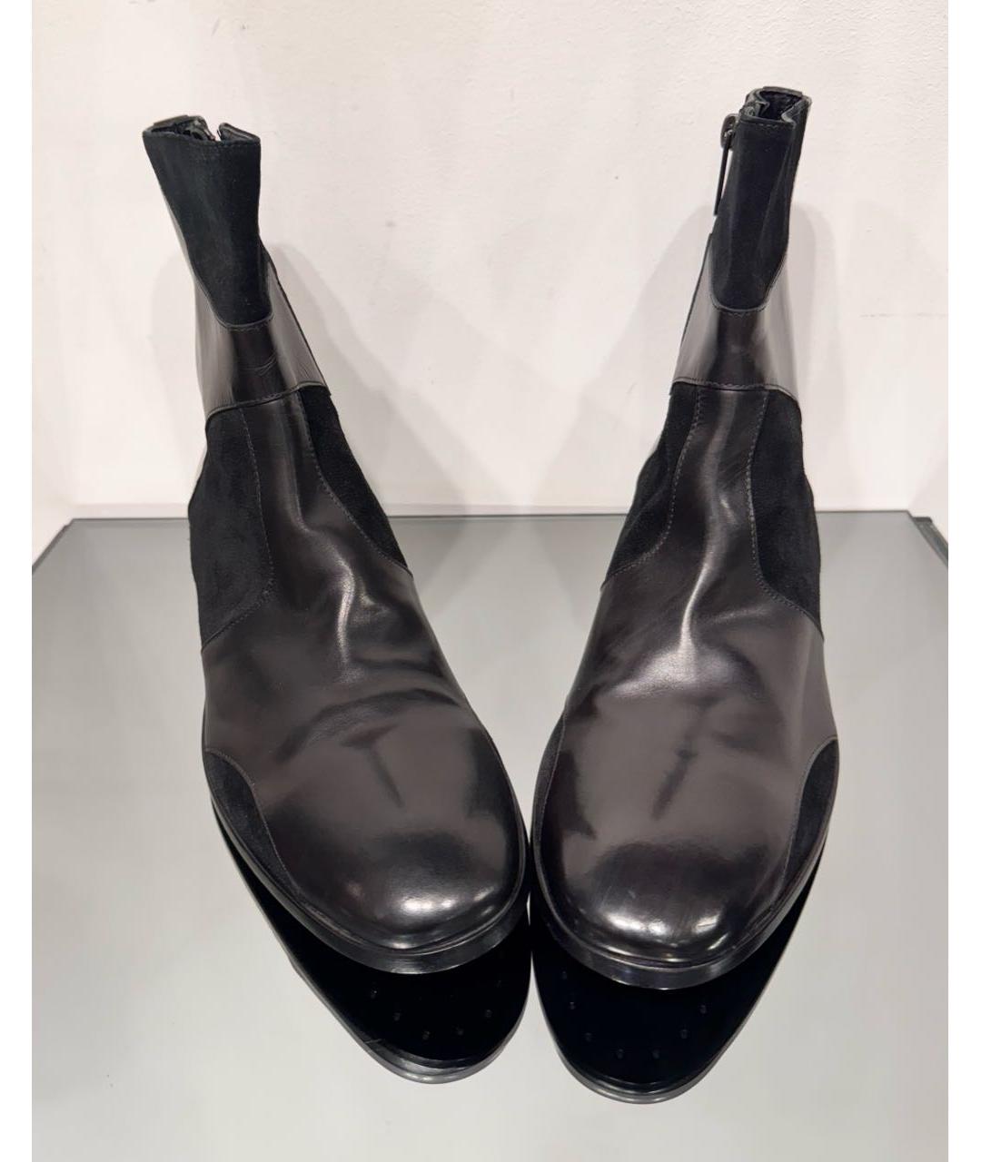 ALEXANDER MCQUEEN Черные кожаные высокие ботинки, фото 2