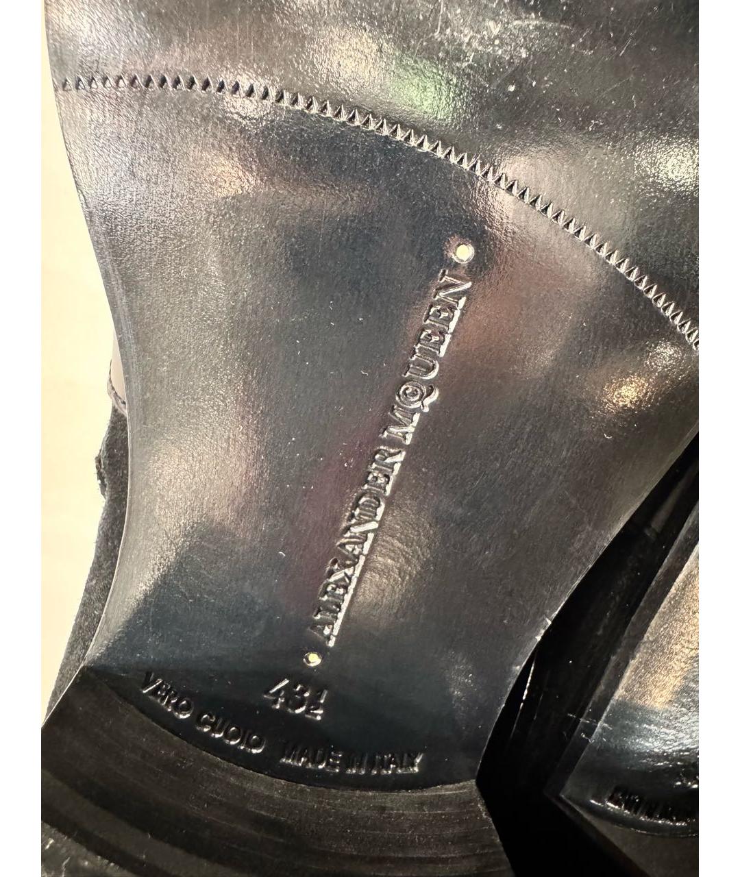 ALEXANDER MCQUEEN Черные кожаные высокие ботинки, фото 5