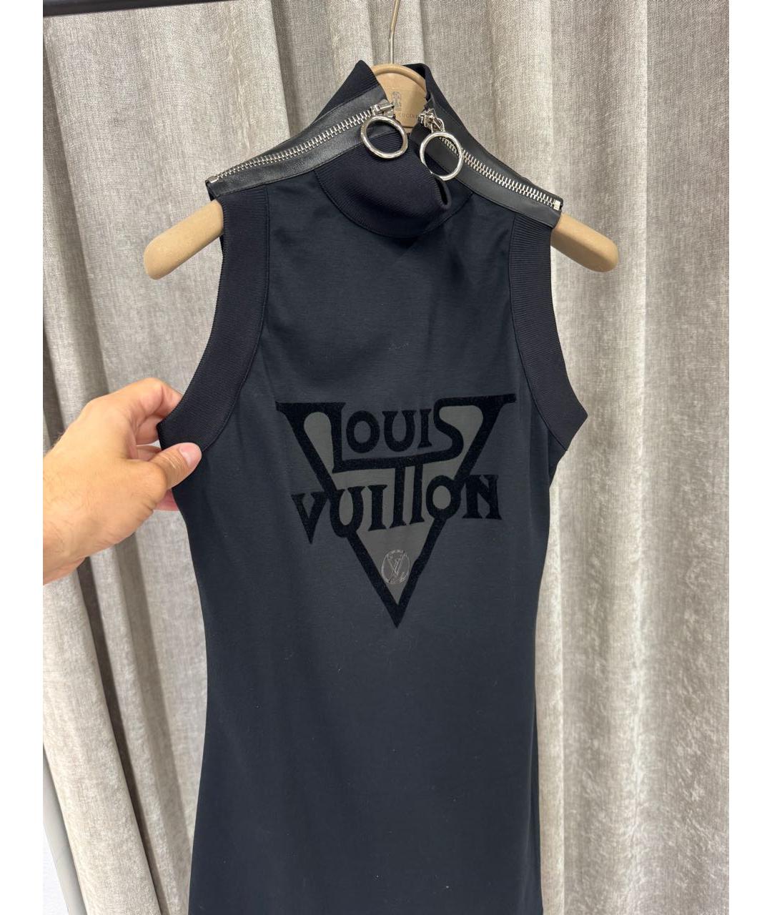 LOUIS VUITTON Черное хлопковое повседневное платье, фото 4