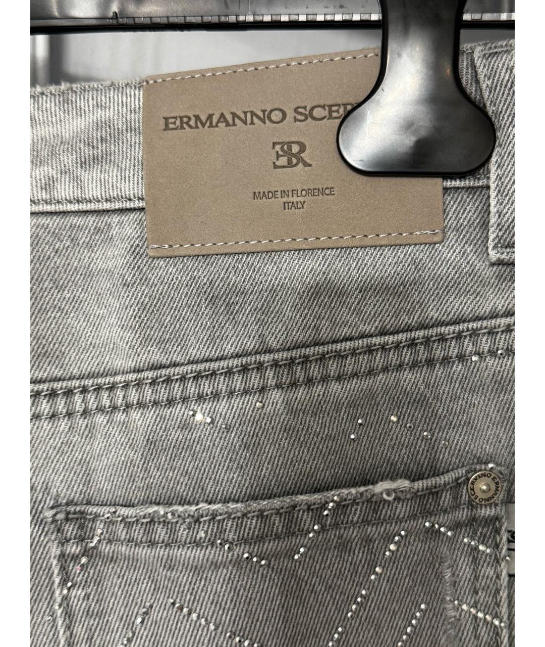 ERMANNO SCERVINO Серые хлопковые прямые джинсы, фото 4
